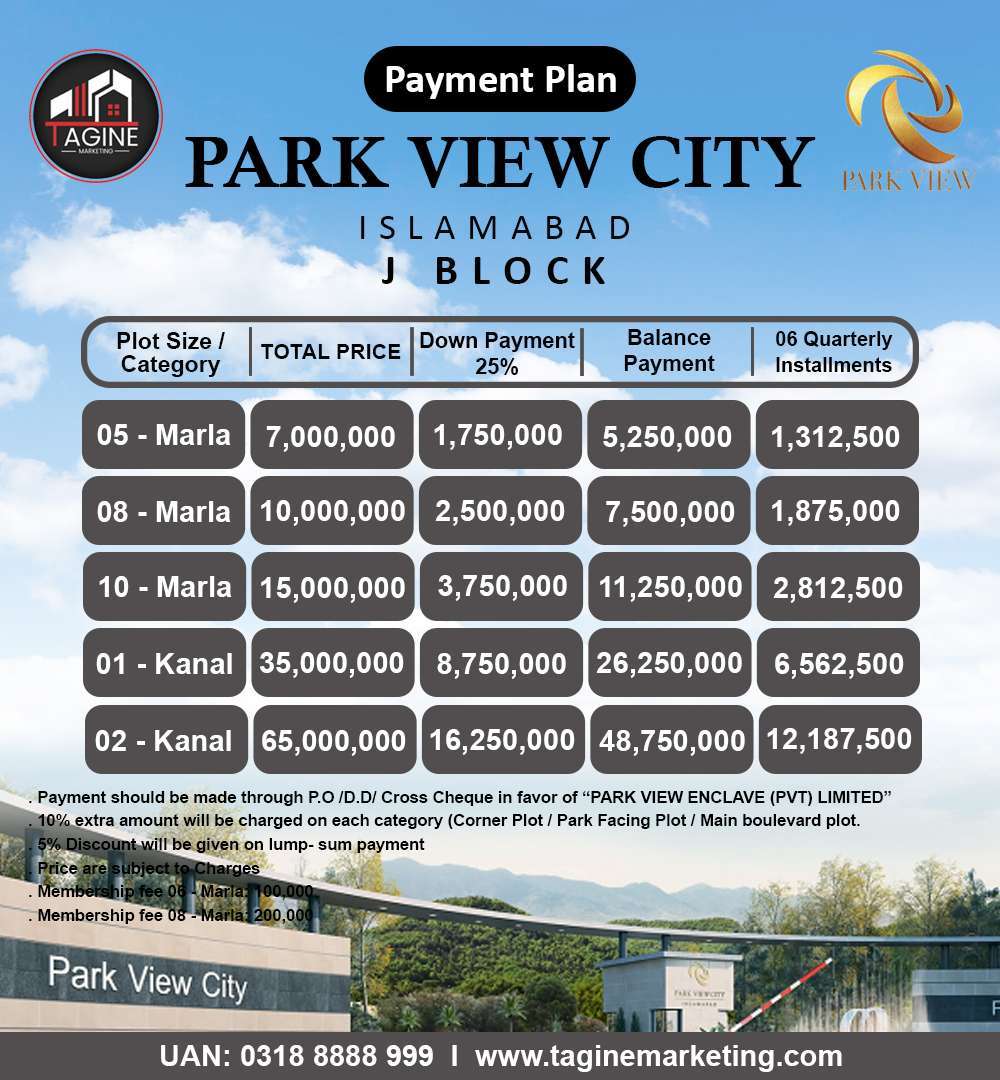 Park View Payment Plan J Block