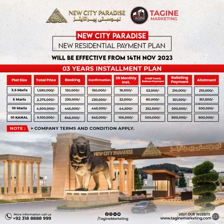 New City Paradise New Residential Payment Plan
